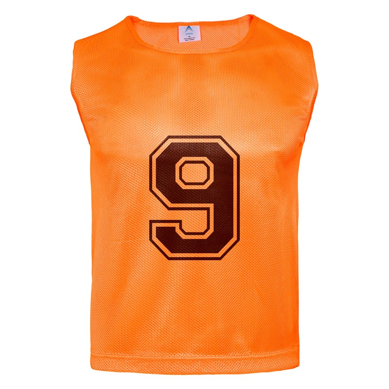 Athllete Duramesh Soccer Vest with Numbers (12 Vests) - Kids Youth and Adult Pinnies, Numbered Penny Jerseys for Soccer, Basketball, FootballL (Flame Orange Numbered, Large) - Image 5